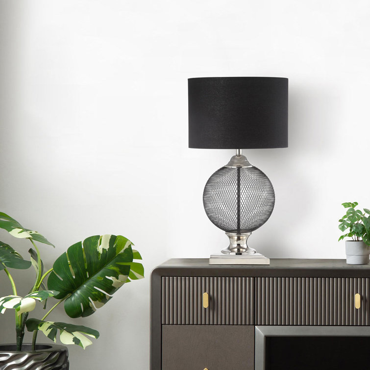 Aubusson Luxury Table Lamps for Living Room Bedside Buffet Lamp with Metal Base Linen Shade